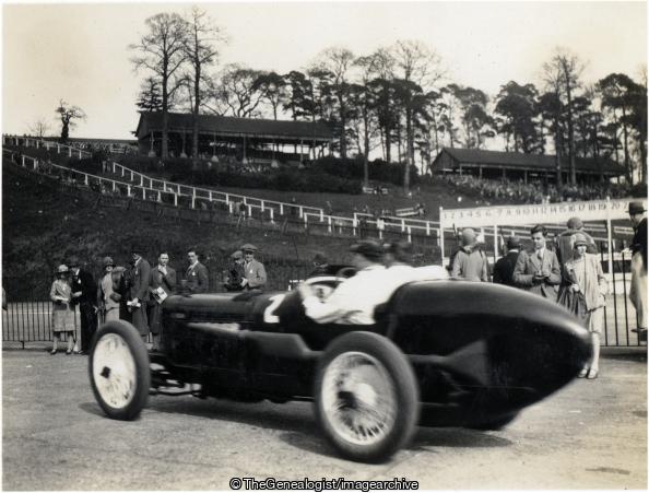 Racing car and driver No 2 Brooklands Surrey 1924 (1924, Brooklands, England, Racing Car Driver, Sports Venue, Surrey)