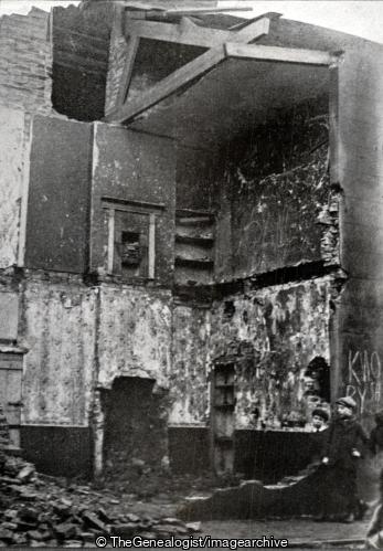 Shell swept interior in Knowles St West Hartlepool P31 (16/12/1914, Durham, East Coast Raids, England, Hartlepool, Knowles Street, shelling, WW1)