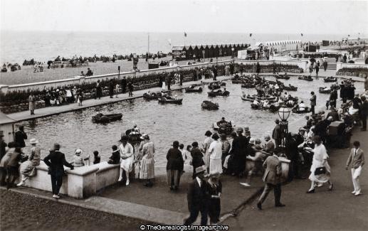 The Boating Pool Brighton 1929 (114 Week Street, 1929, 1929-08-20, 1d, Boating Pool, Brighton, Brighton & Hove, cap, Dimanto, England, Gus, Kent, Maidstone, Mr, paddle boat, sea, Sussex)
