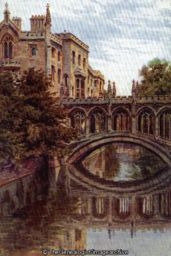 The Bridge of Sighs in Cambridge (Bridge, Bridge of Sighs, Cambridge, Cambridgeshire, England, St Johns College)