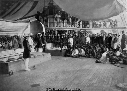 The Commodore Addressing Chiefs on Boad HMS Nelson Off New Guinea (Commodore, HMS Nelson, New Guinea)