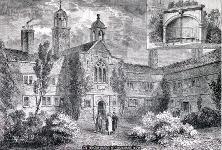 The Fishmongers Almshouses in 1850 (Almshouse, Almshouses, Fishmongers, London, St Peter's Hospital, The Fishmongers, Wandsworth)