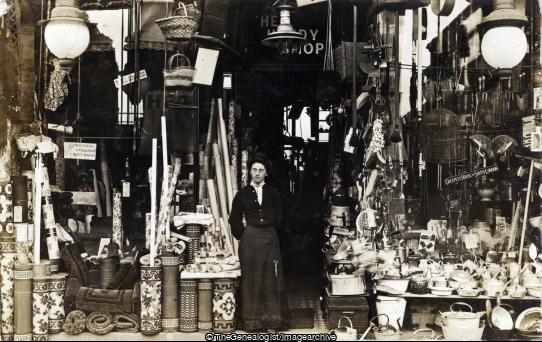 The Handy Shop (1/2d, 10 Lillishall Road, North Street, 1907, 1907-01-25, bucket, carpet, Clapham, general store, London, Matten, Miss, rug, shop, Tooting)