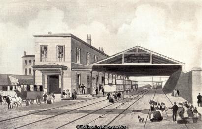 The Old Terminus at Liverpool The Crown Street station of Liverpool and Manchester Railway (Crown Street, Liverpool and Manchester Railway, Liverpool station, London and North Western Railway, London and North Western Railway Company, Railway, Train, Train Station)