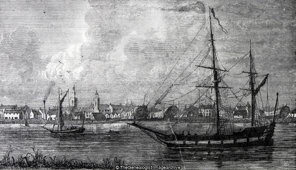 The Royal Dock Deptford end of Seventeenth Century (Deptford, London, Thames, The Royal Dock)