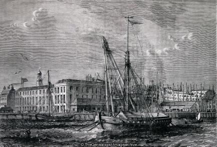 The Royal Dockyard Deptford in 1810 (Deptford, London, Thames, The Royal Dockyard)