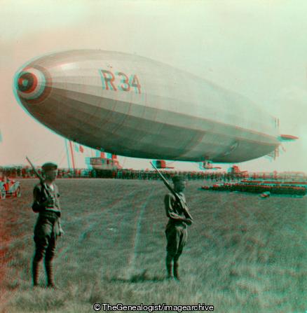 Through the Uncharted Heavens She Blazed the Trail - Dirigible R34 at Minneola (1919, 3d, Airship, British, Mineola, New York State, Royal Air Force, U.S.A.)