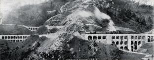 Viaducts on Simla Railway (Himachal Pradesh, India, Kalka, Kalka–Shimla Railway, Narrow Gauge Railway, Railway, Simla, steam engine, Train, Viaduct)