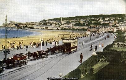 Weston Super Mare General view looking North C1920 (Beach, C1920, England, horse and cart, Somerset, tram, Weston Super Mare, Weston Super Mare Beach)