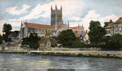 Worcester Cathedral, South West View (Cathedral, England, River, Severn, Worcester, worcester cathedral, Worcestershire)
