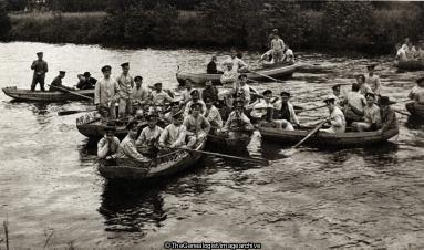 WW1 POW Camp Crossing the river on the way to working place (POW Camp, River, WW1)