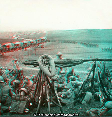 WWI - French Troops and Transport on 'The Sacred Road' During the Battle of Verdun, 1916 (3d, France, French, La Voie Sacree, Lorry, Poilu, Soldiers, The Sacred Road, Verdun, WW1)