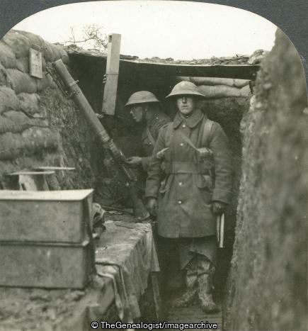 WWI - In a British First Line Trench in the Balkans (3d, Balkans, Bugle, Lewis Gun, Periscope, Sandbag, Soldiers, Tommy, Trench, Weapon, WW1)