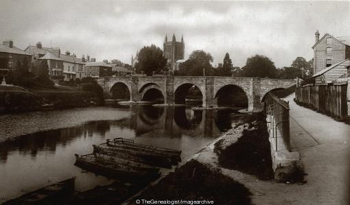 Wye Bridge, Hereford (Bridge, England, Hereford, Hereford Cathedral, Herefordshire, River, Wye, Wye Bridge)